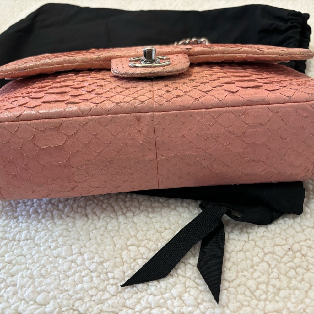 CHANEL Pink Python Flap Crossbody Bag - image 2